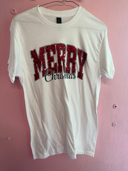 Adult small Merry Christmas tshirt
