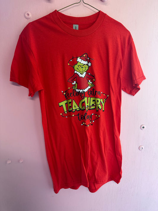 Adult small Grinch teacher tshirt