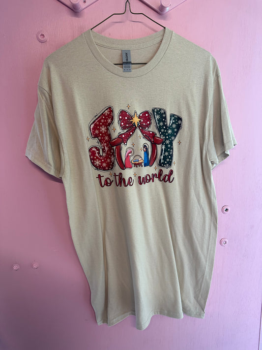 Adult medium joy to the world tshirt