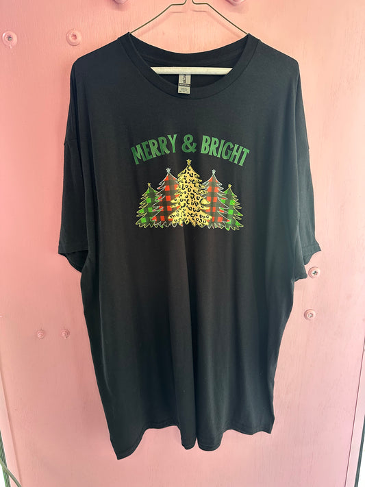 Adult 2xl Merry & bright tshirt