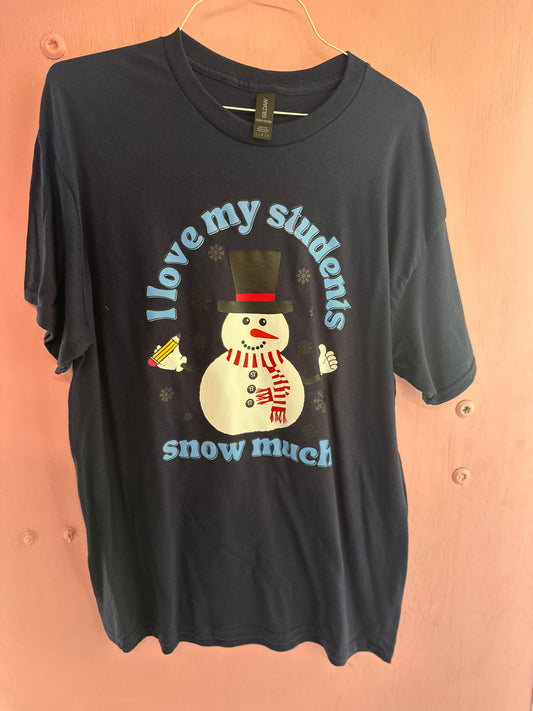 Adult large love teaching snow much tshirt