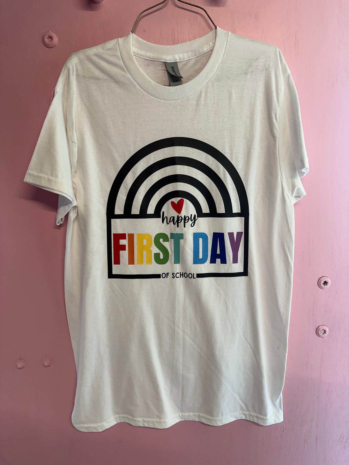 Adult small first day of school tshirt