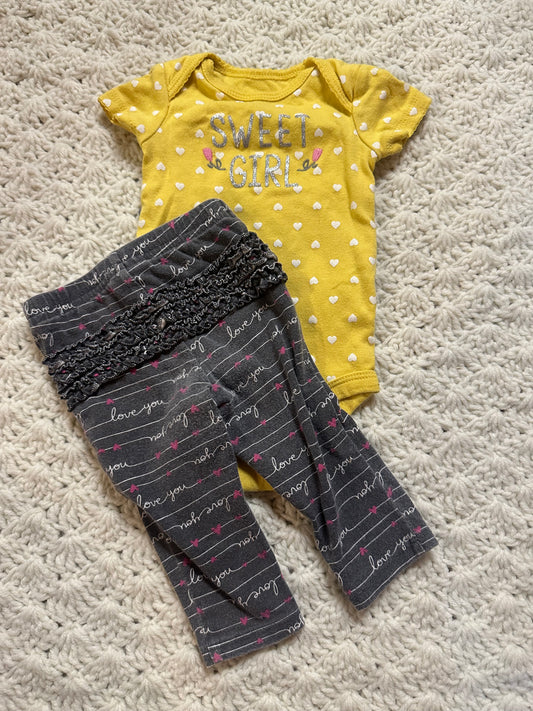 0/3m sweet girl outfit