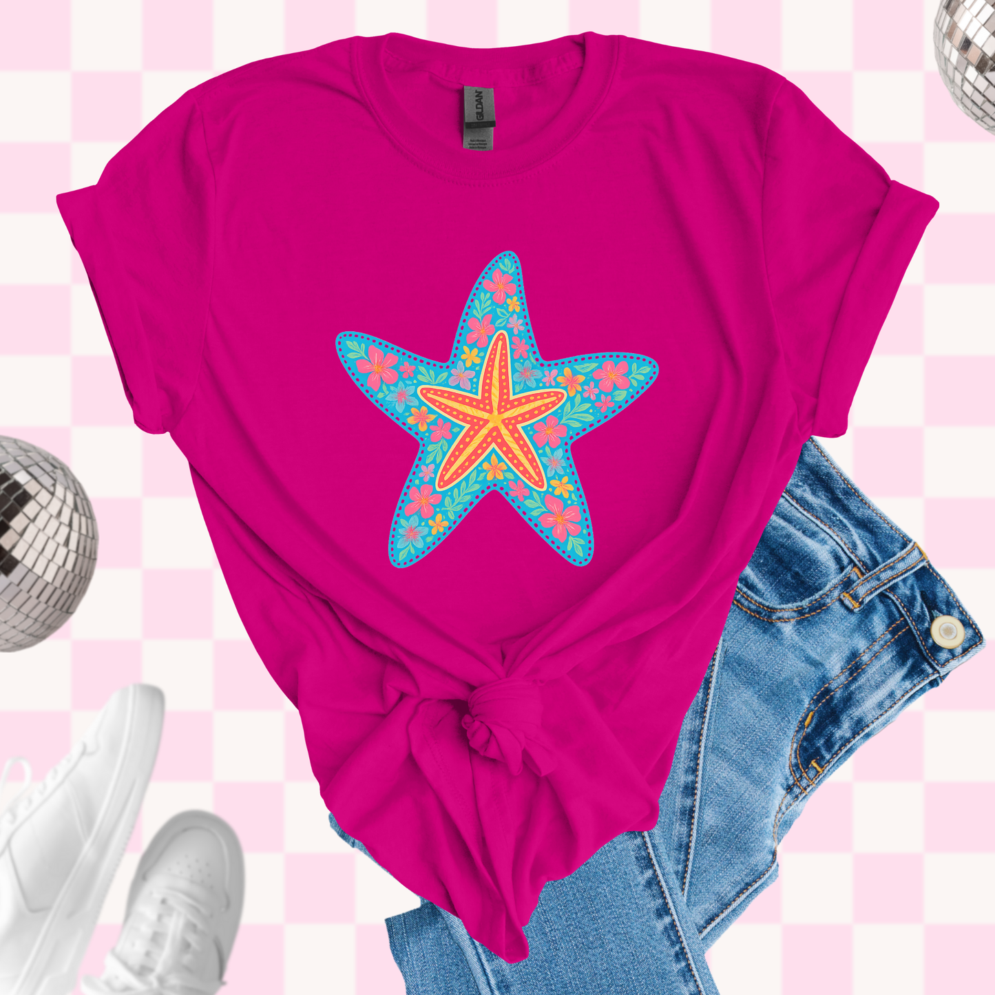 Colorful starfish tshirt
