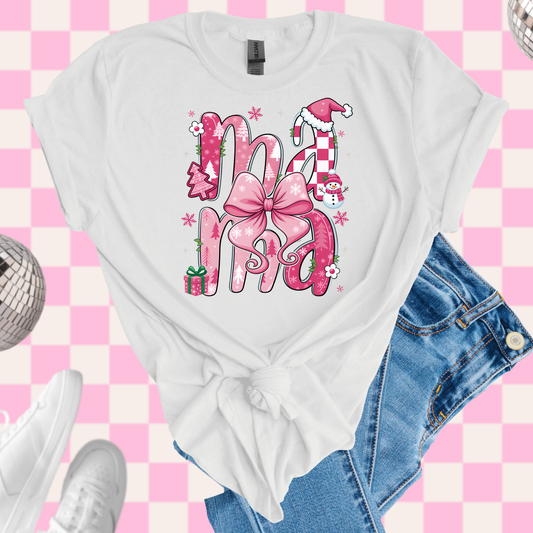 Pink Holiday mama shirt
