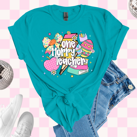 One hoppy teacher shirt