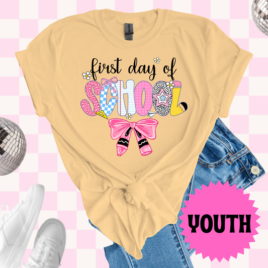 First day bow tshirt