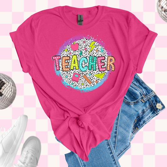Colorful teacher tshirt
