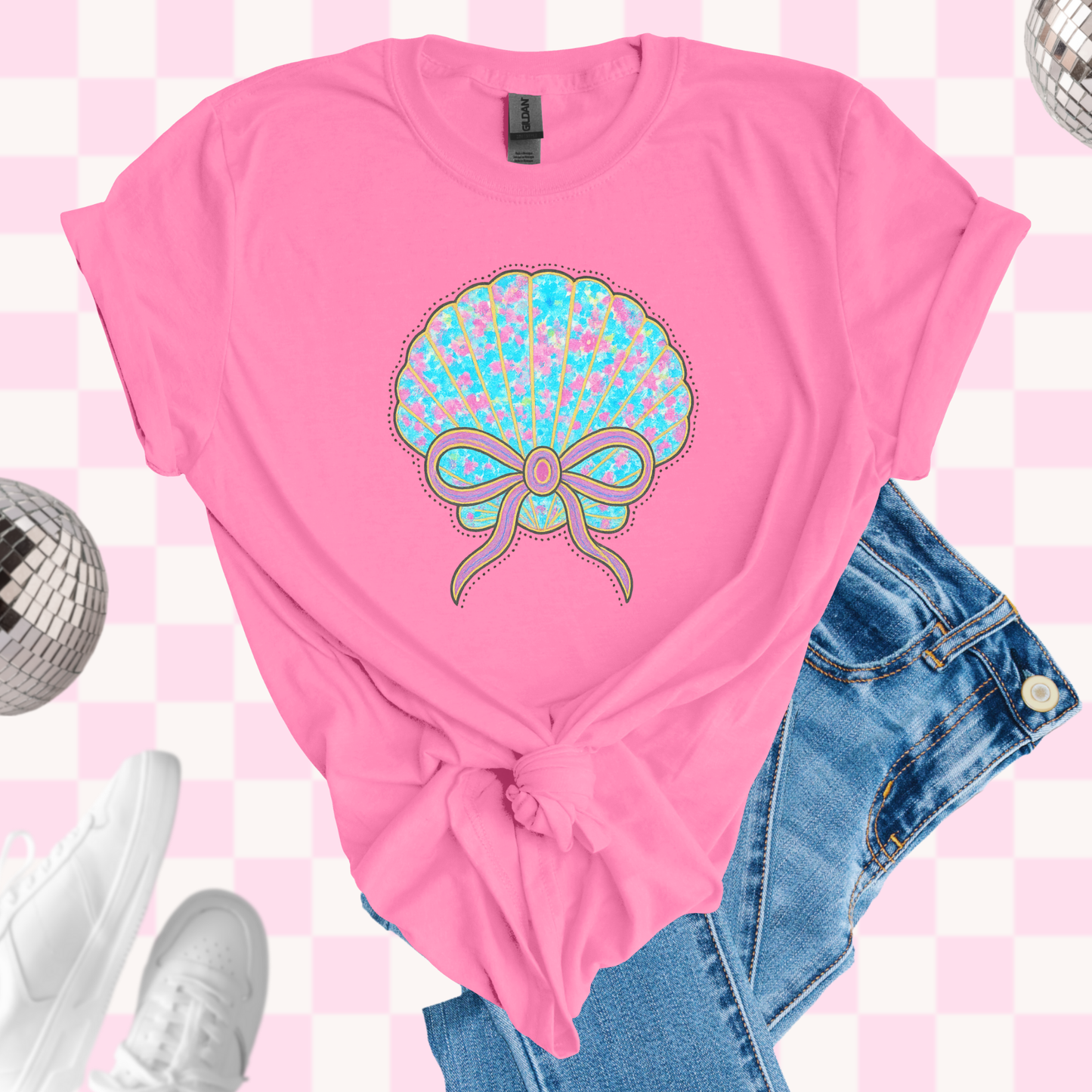 Colorful seashell tshirt