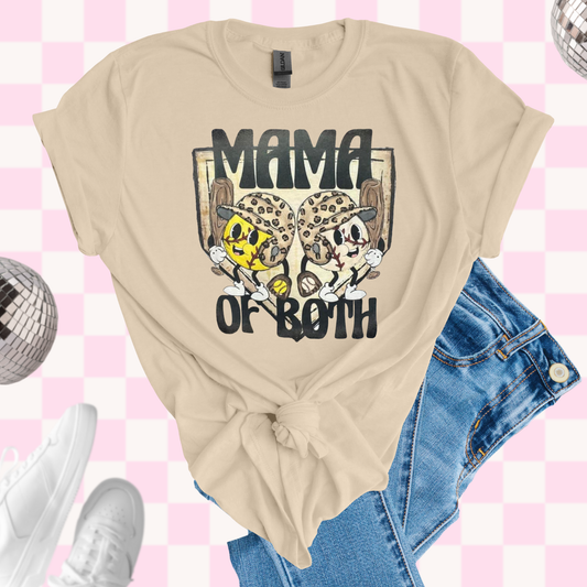 Mom of both baseball/softball tshirt