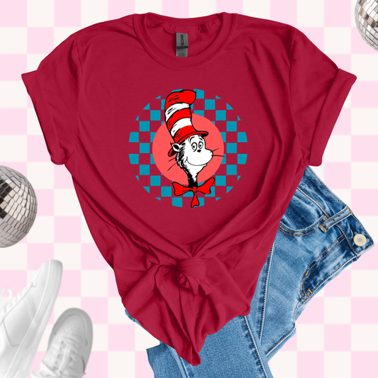 Cat checkered tshirt