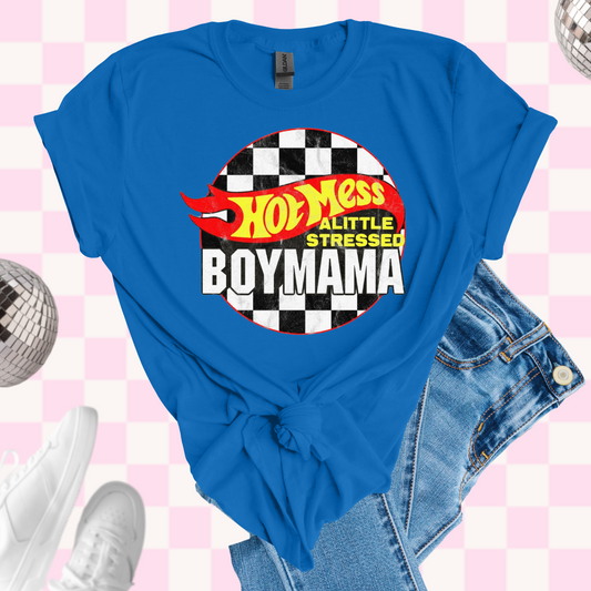 Hot mess boy mama tshirt
