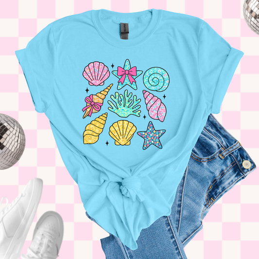 Colorful seashells tshirt