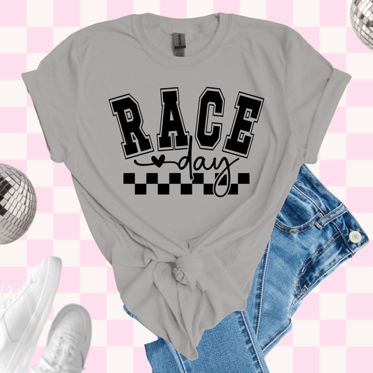 Race day shirt- black font