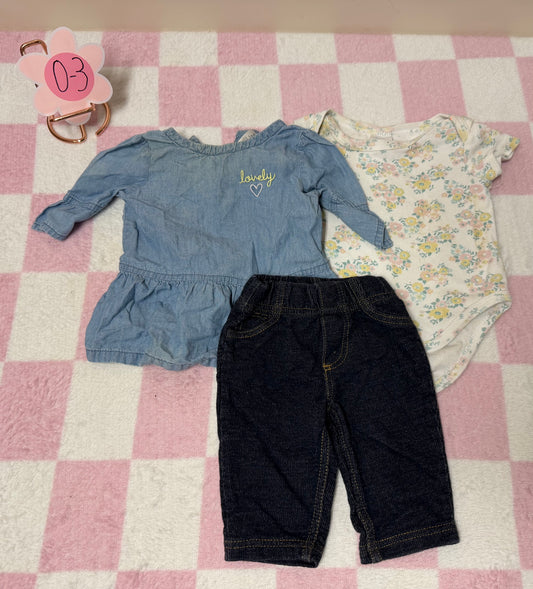 0/3m 2 tops/leggings