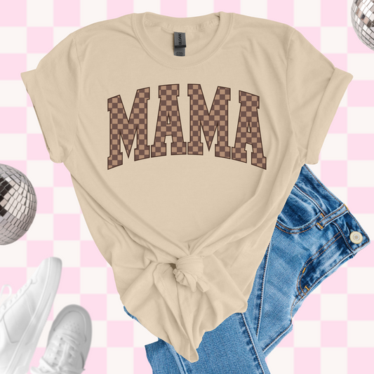 Checkered mama tshirt
