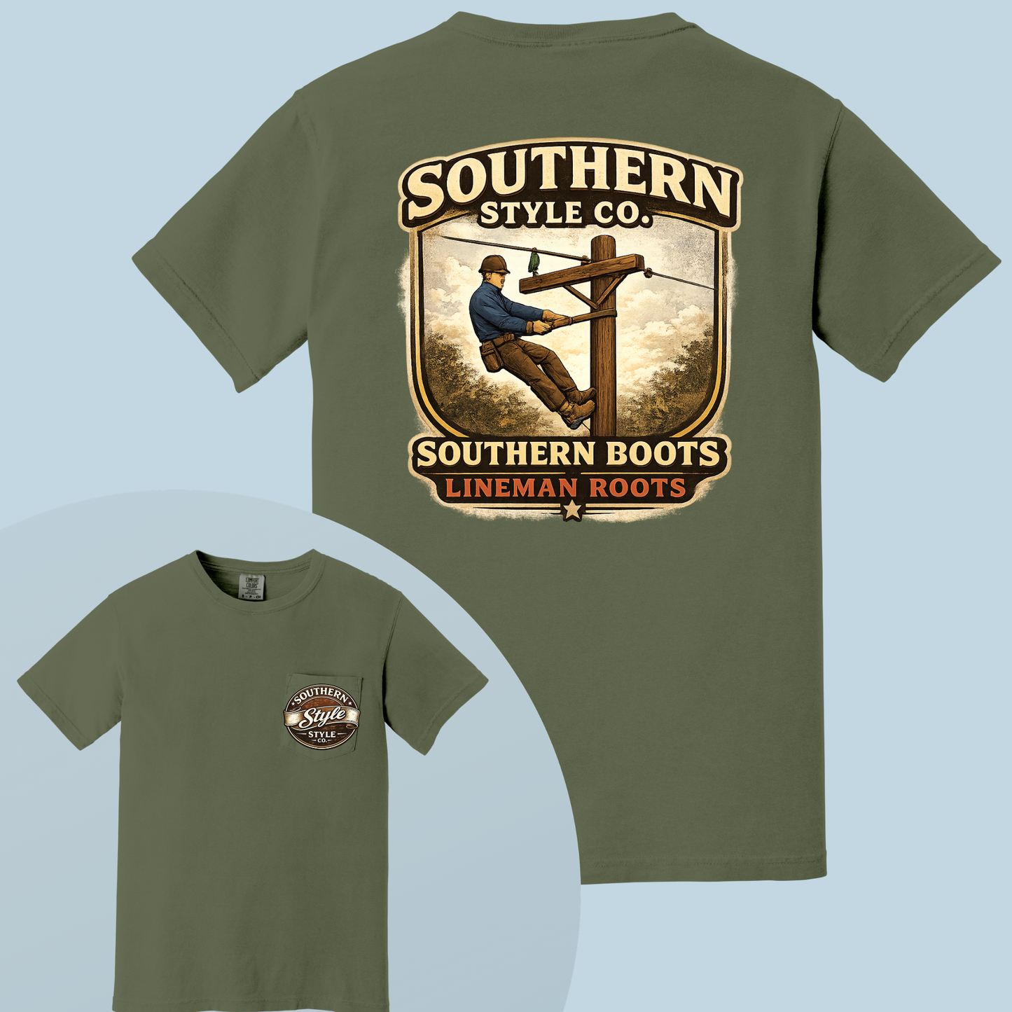 Southern Boots, Lineman Roots Comfort Colors® Tee