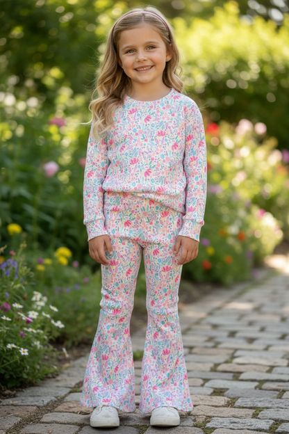 Floral  printed girls 2 piece set. OFG61039 AMY