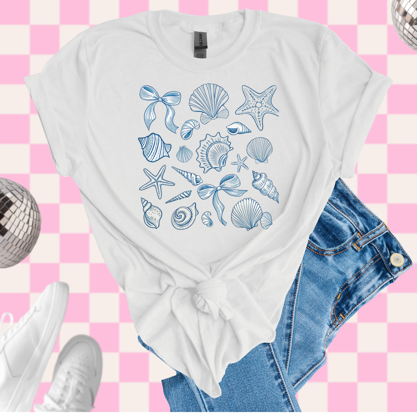 Blue seashells tshirt