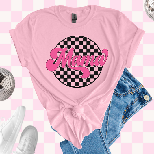 Checkered mama tshirt