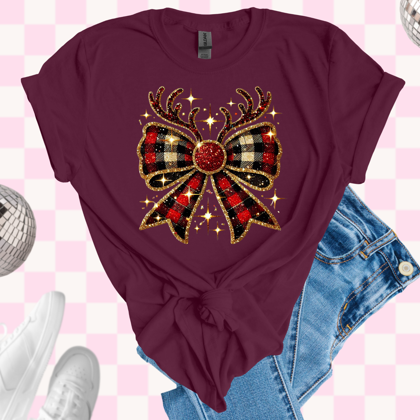Reindeer bow shirt