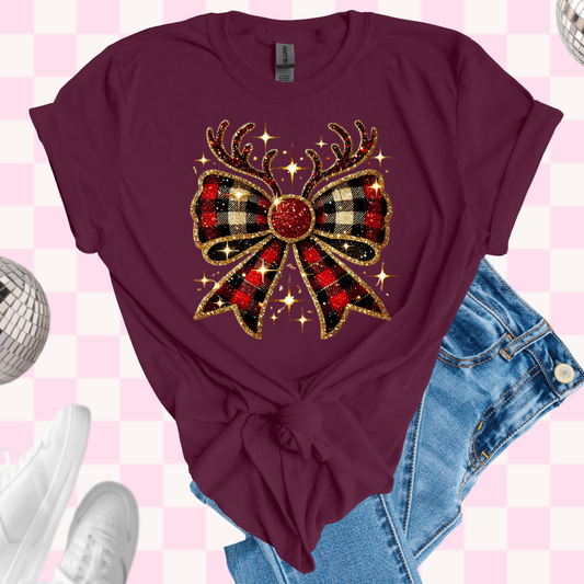Reindeer bow shirt