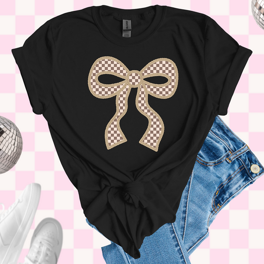 Checkered bow tshirt