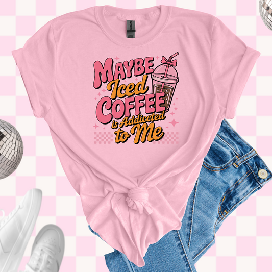 Iced coffee addict tshirt