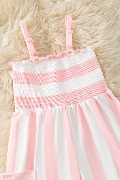 Pink & white stripe wide leg jumpsuit. PNG60070 JEAN