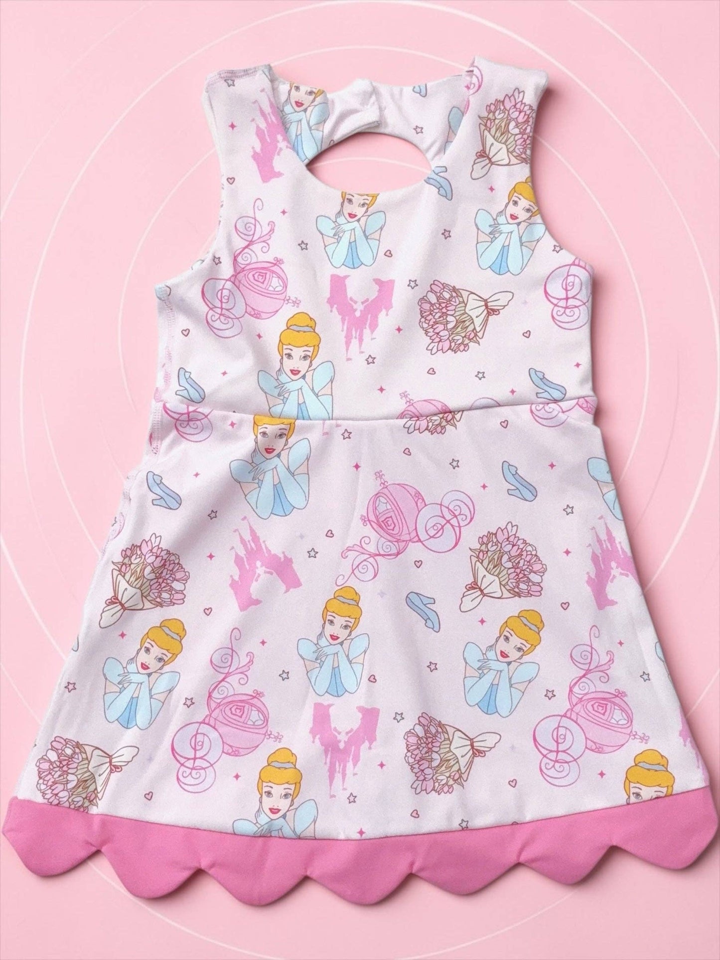 Princ*ess Cartoon character Hi-Performance dress with attached shorts.GSD120304-AMY