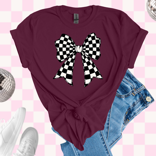 Checkered bow shirt
