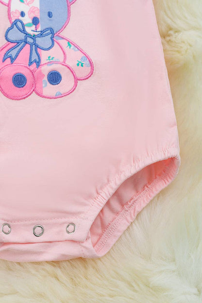 Teddy bear applique baby bodysuit. RPG25154001 AMY