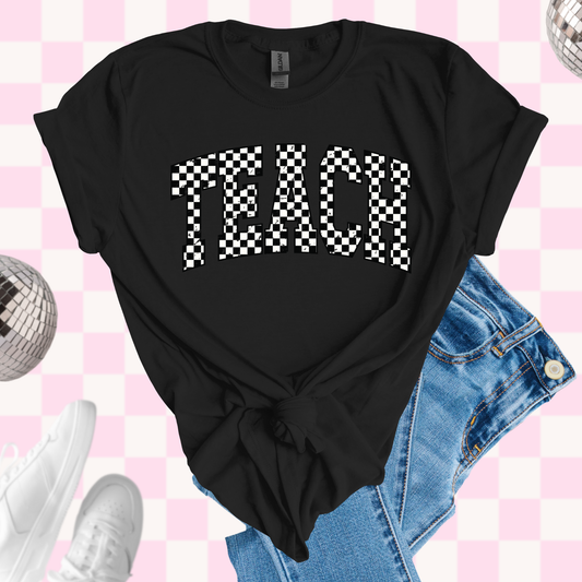 Checkered teach tshirt