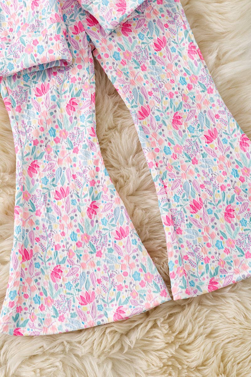 Floral  printed girls 2 piece set. OFG61039 AMY