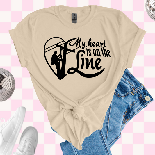 Heart is on the line tshirt