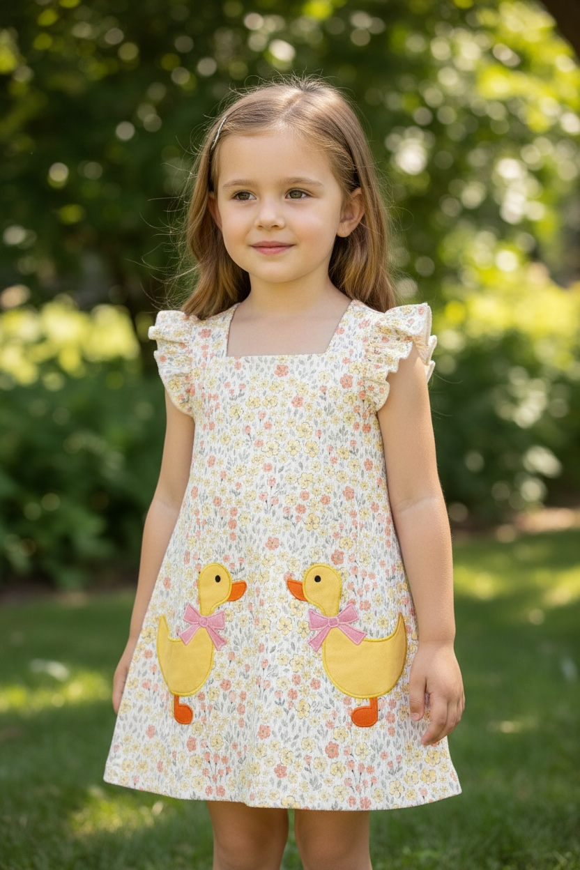 Floral printed on ribbed fabric with Duck application. DRG60194 JEAN