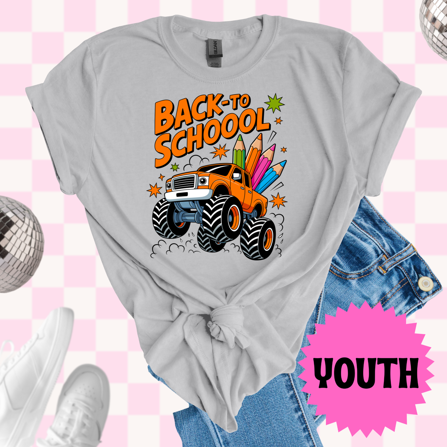 Back to school monster truck tshirt