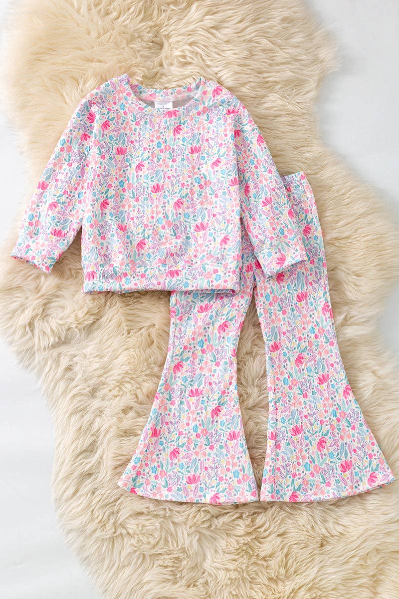 Floral  printed girls 2 piece set. OFG61039 AMY