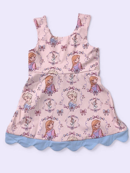 Fro*en Cartoon character Hi-Performance dress with attached shorts.GSD120303-SOL