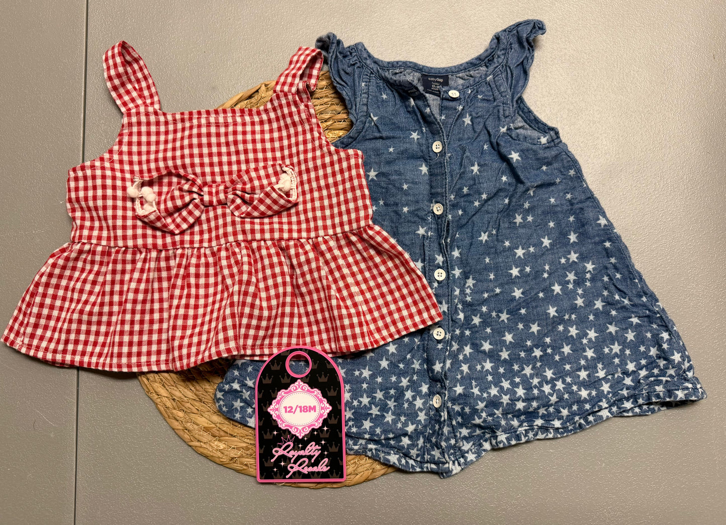 12/18m gingham & stars tops