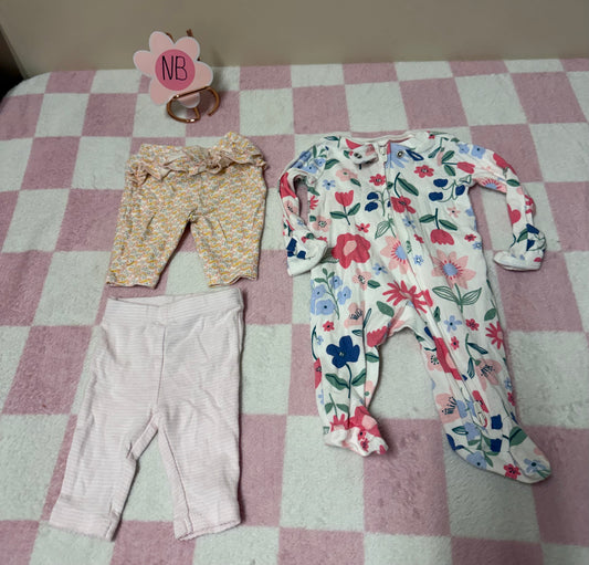 Newborn sleepers and bottoms