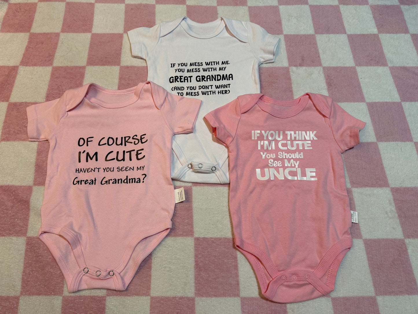 3/6m family onesies