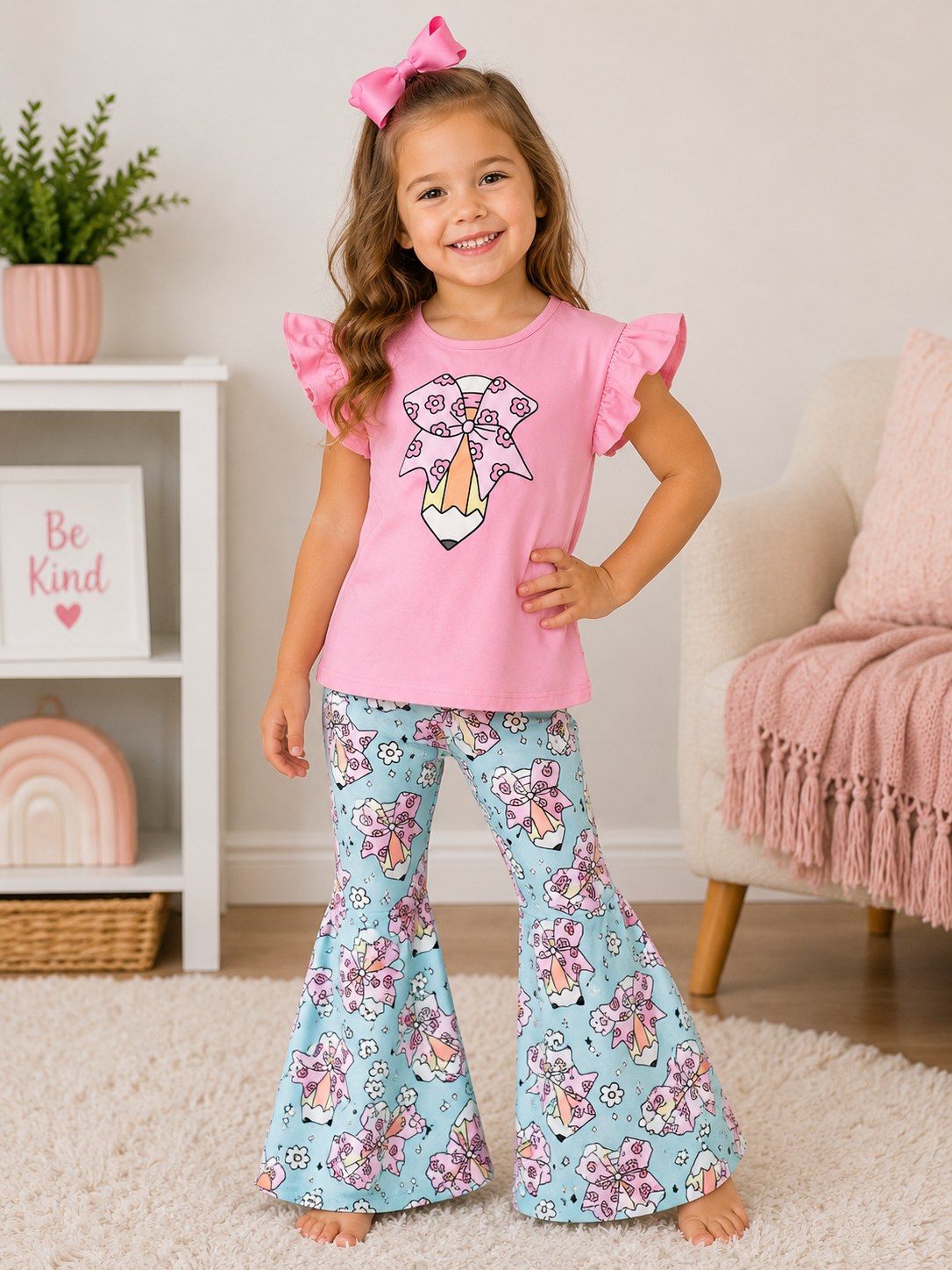 Back-to-School Pencil Bell Bottom Set - 3T