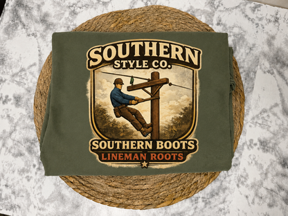 Southern Boots, Lineman Roots Comfort Colors® Tee