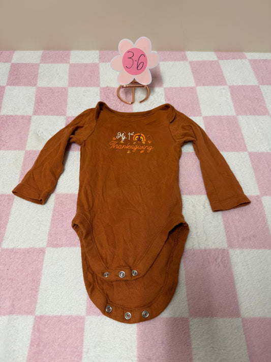 3/6m 1st thanksgiving onesie