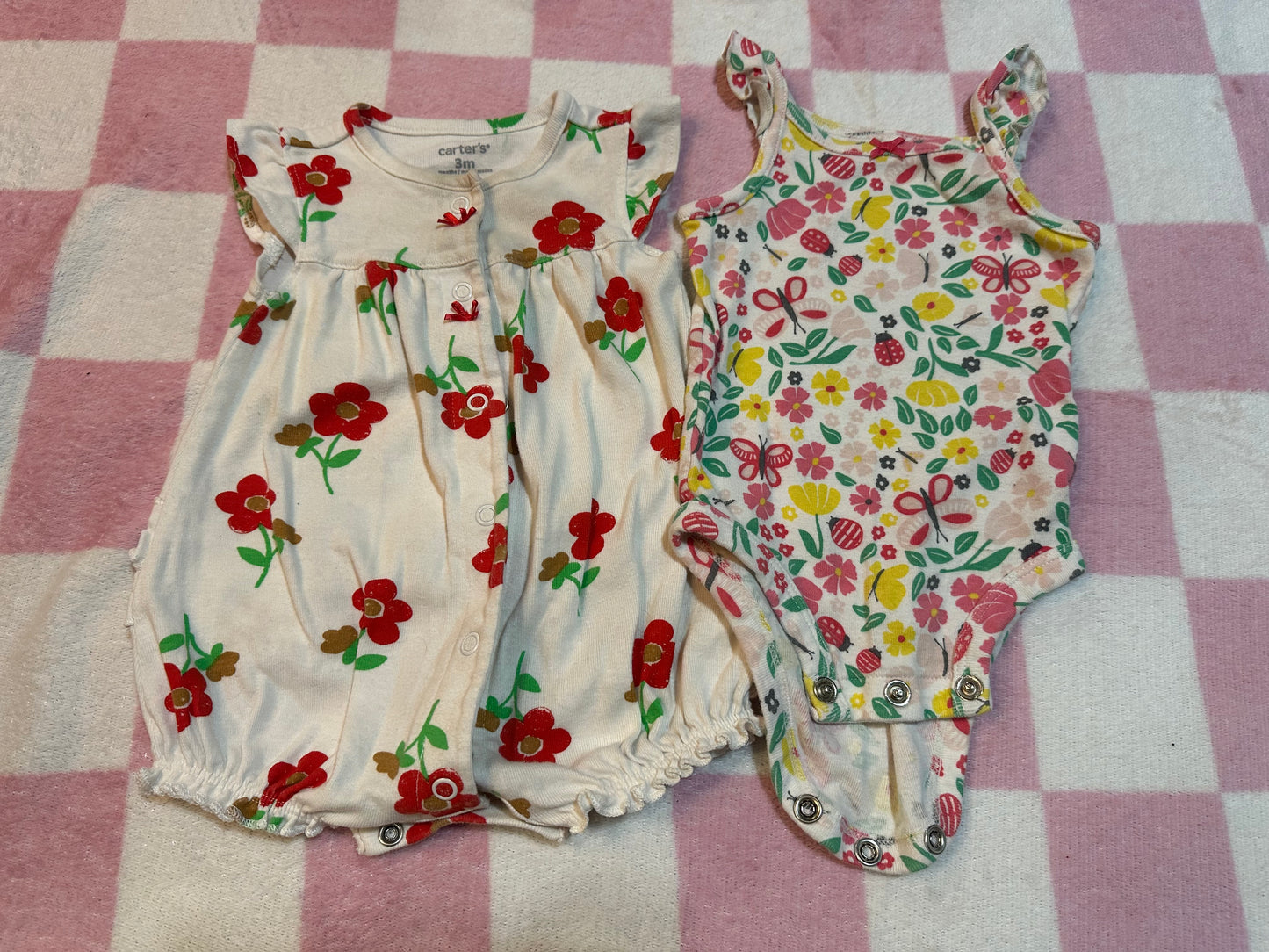 0/3m Floral rompers