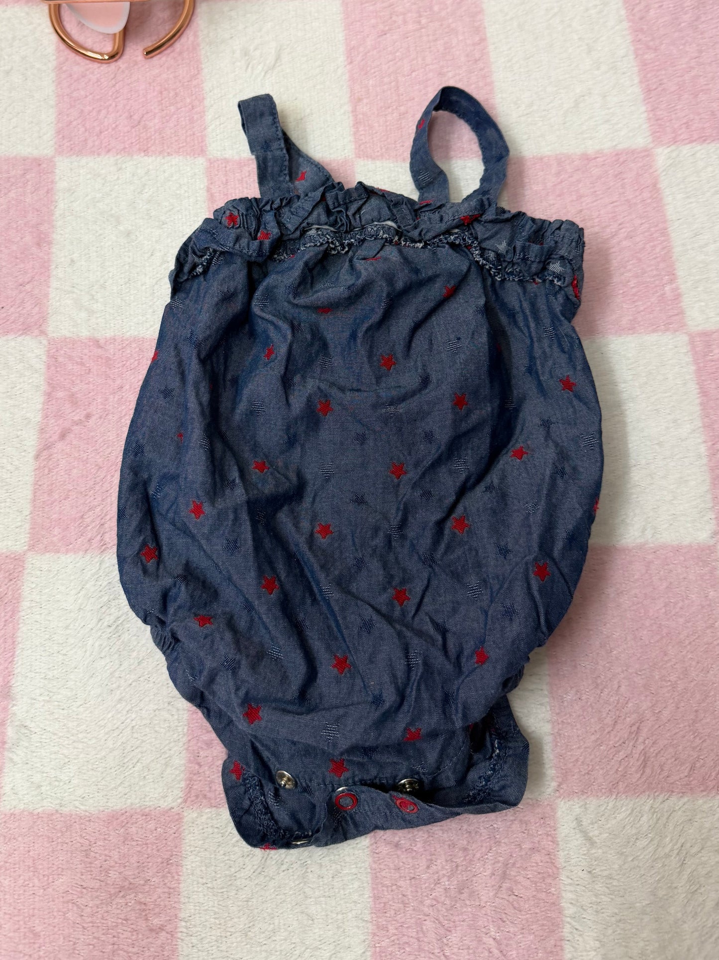 3/6m denim star romper