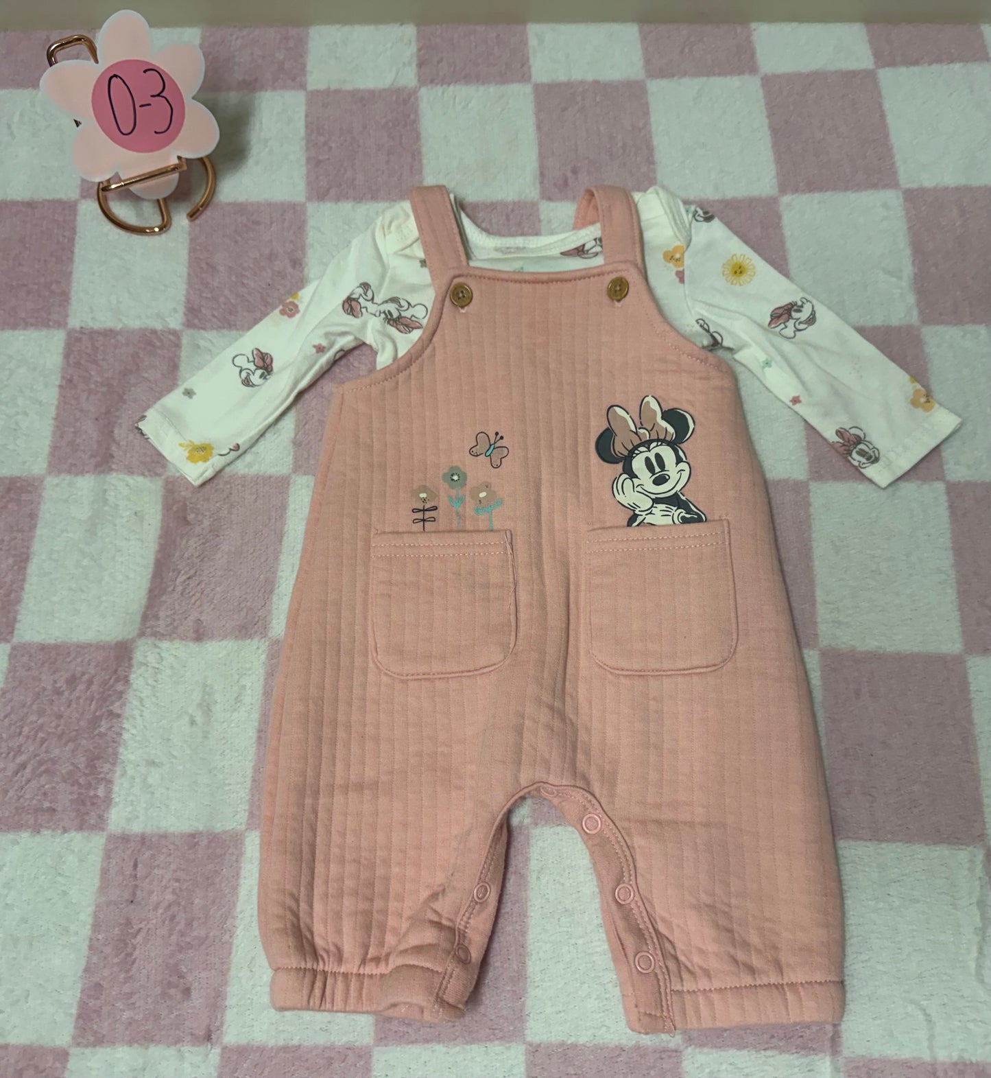 0/3m Minnie overalls set