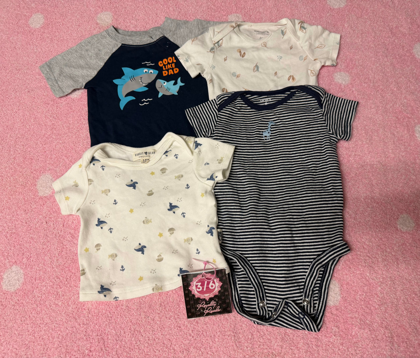3/6m tshirts pack of 4