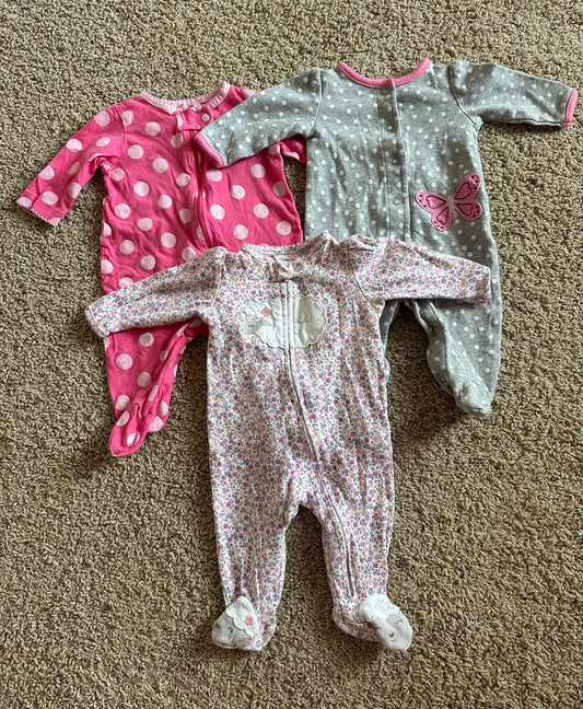 0/3m pink sleepers